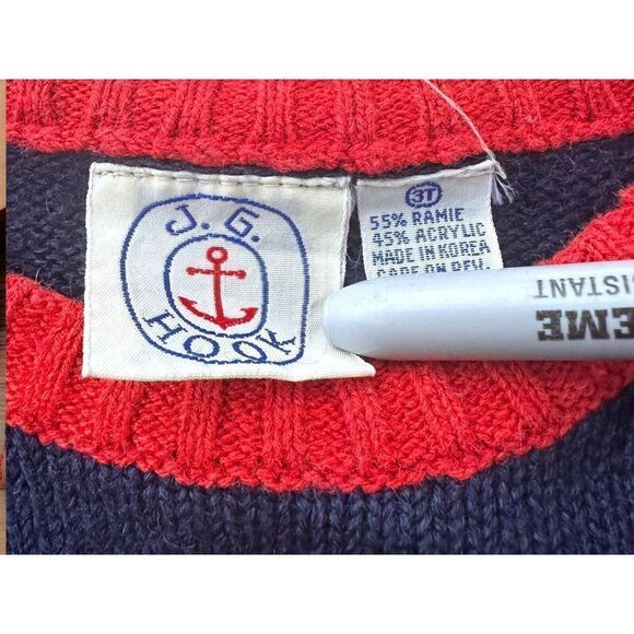 Vintage JG Hook Kids Toddler Size Small 3T Knit Sweater Airplane - Picture 3 of 3